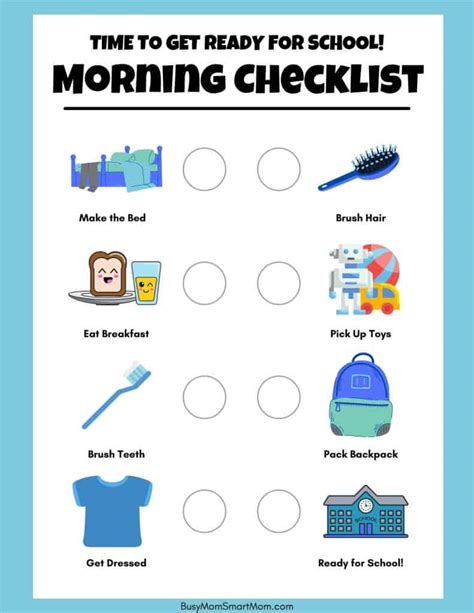 Morning Routine Chart 5 Amazing Printable Morning Routine Charts For