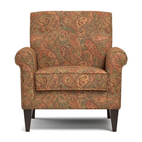 Handy Living Jean Paisley Multicolored Paisley With Burgundy Arm Chair