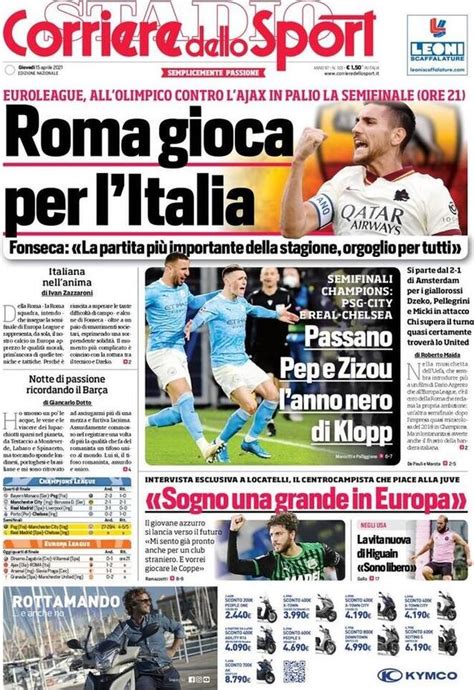 Corriere Dello Sport La Prima Pagina Di Oggi 15 Aprile