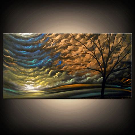 Abstract Metallic Silhouette Tree Painting Landscape Painting
