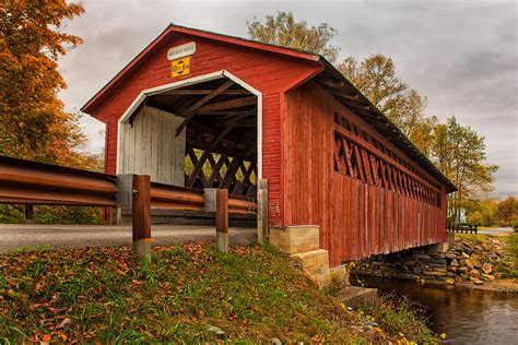 The Silk Road Covered Bridge In Autumn Photograph By Don Dennis Fine