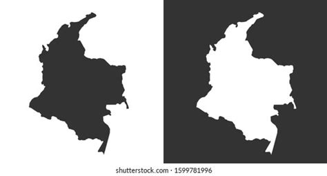 Colombia Map Black White Vector Stock Vector Royalty Free 1599781996