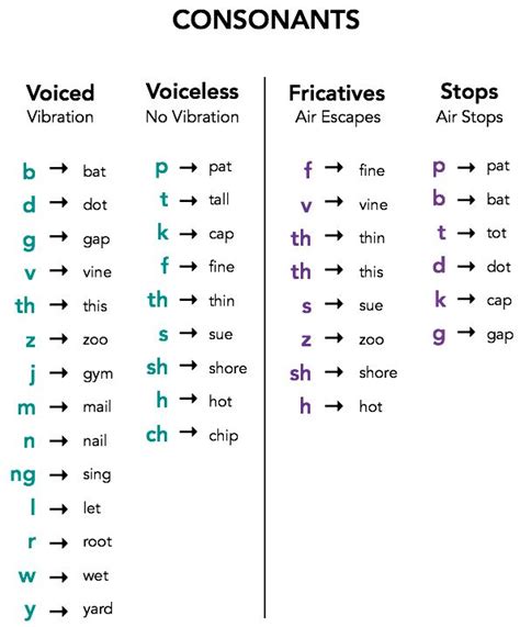 Classifications Of Consonants Speech Language Pathology Grad School