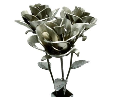 Metal Rose Recycled Metal Rose Steel Rose Sculpture Welded Etsy