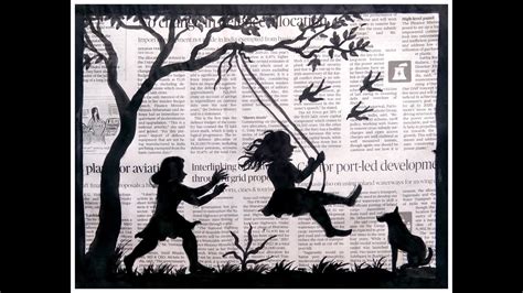 Newspaper Art Childrens Day Painting Ideas Painting On Newspaper