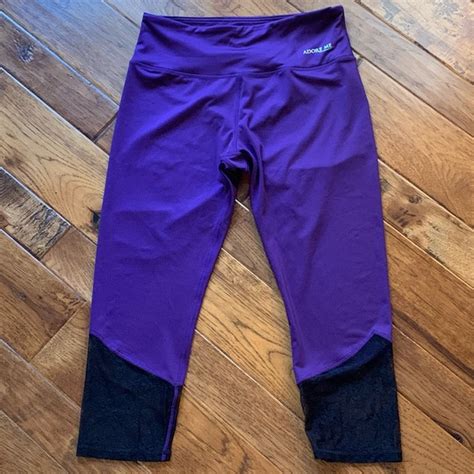 Adore Me Pants And Jumpsuits Adore Me Purple Black Lace Capris Sz L