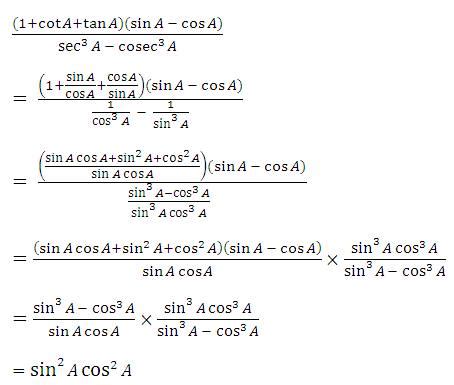 Solve This Q 2 Prove That 1 Cot A Tan Asin A Cos Asec3A Cosec3A Sin2A Cos2A Maths