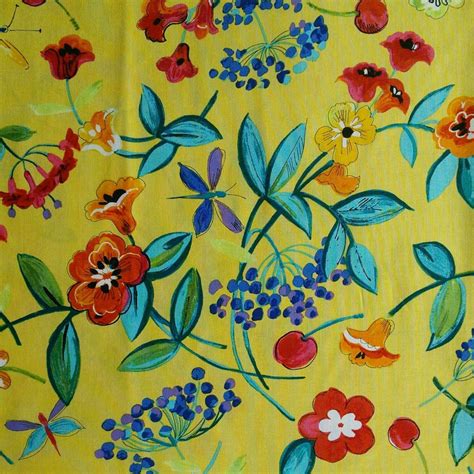 Flower Yellow Quilting Treasures 5533 Cotton Cotton Etsy