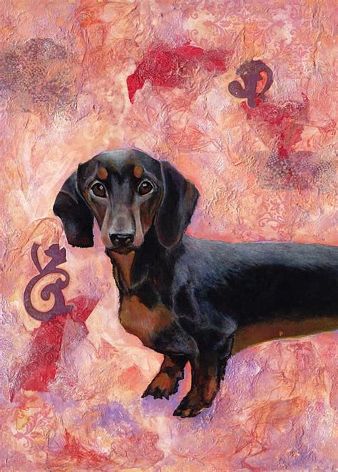 Dachshund By Darlene Fletcher ~acrylic Paint And Ink Dachshund