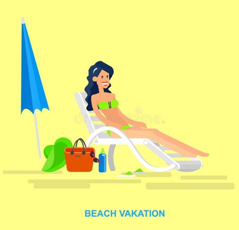 hot girl on a beach vector illustration stock vector illustration of sunlight journey 72141583