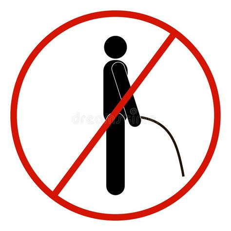 Vector Stick Figure Man Black And White Prohibited Forbidden Stock