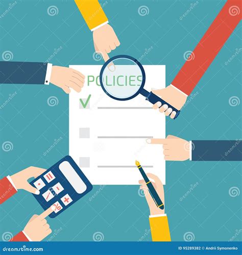 Policies Concept With Hands Vector Illustration Stock Vector