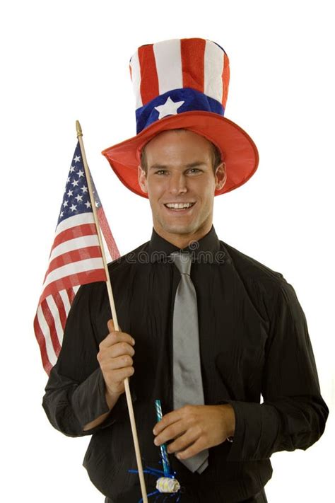 Man Celebrating 4th Of July Stock Photo Image Of Flag America 5147640