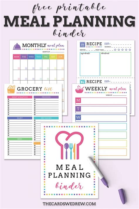 Free Meal Planning Binder Printables Printable Templates