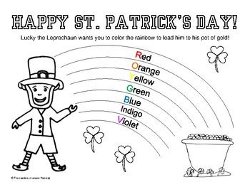 Patrick s day coloring fun with these st. St. Patrick's Day Coloring Page Learn the Rainbow Colors ...