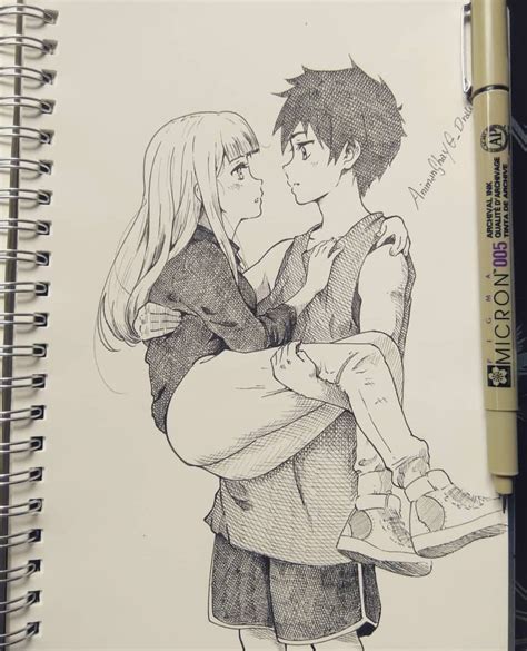 Anime Drawings Of A Couple Anime Couple Drawing Pencil Sketch
