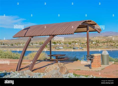 Picnic Area Over Looking The Colorado River In The Lake Mead National