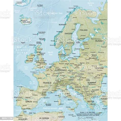 Mappa Fisica Delleuropa Immagini Vettoriali Stock E Altre Immagini Di
