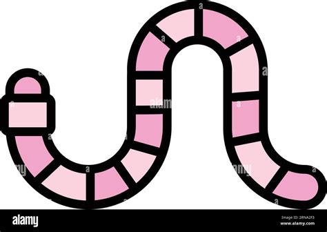 Soil worm icon outline vector. Garden earth. Ground animal color flat