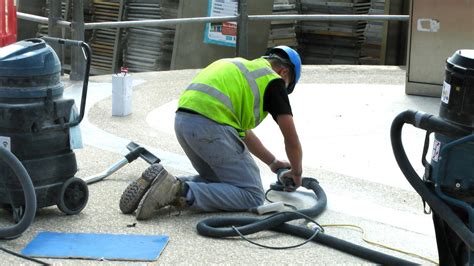 Edit Free Photo Of Workman Grinding Cement Walkway Workman Laborer Labourer Construction Worker
