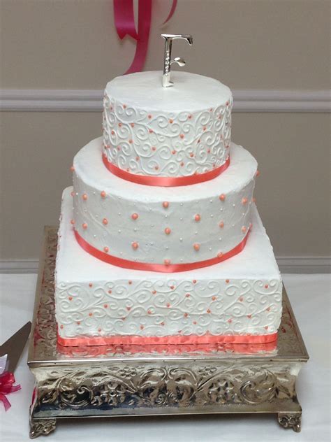 Coral Wedding Cake Coral Wedding Cakes Wedding Shower Cakes Wedding