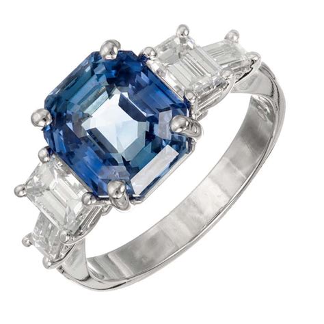 Peter Suchy 1325 Carat Light Blue Sapphire Diamond Platinum Engagement