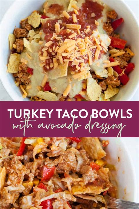 Turkey Taco Bowl With Spicy Avocado Dressing The Bewitchin Kitchen