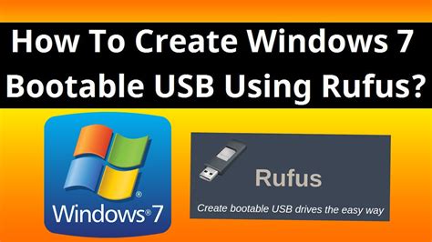 How To Create Windows 7 Bootable Usb Using Rufus Youtube