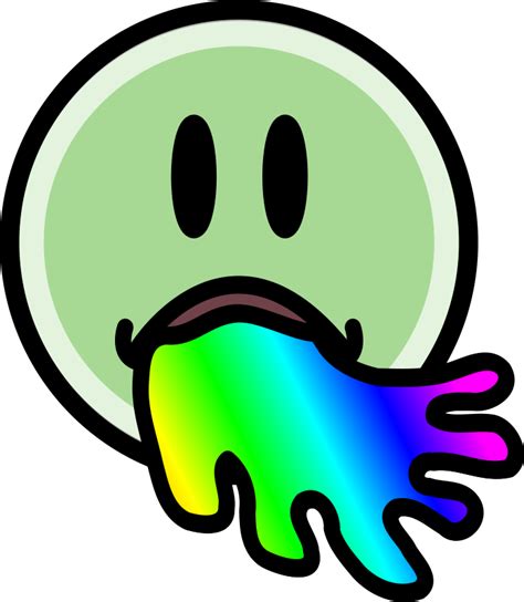 Rainbow Vomit Face Openclipart