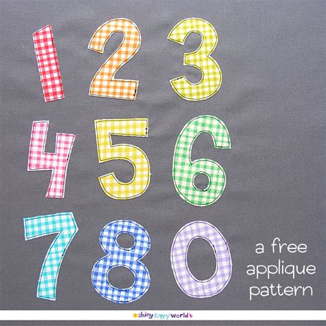 Free Numbers Applique Pattern Shiny Happy World