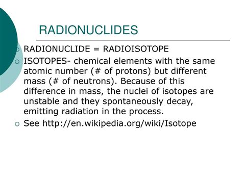 O Que Sao Radionuclideos