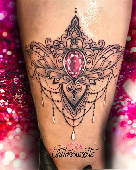 Mandala Jewel Tattoo Thigh Butterfly Tattoos For Women Tattoos For