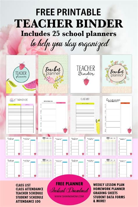 I can't get the budget binder to print my email is email protected if you could please send me the pdf files. Free Teacher Binder Printables: Over 25 Pretty Planning Templates!
