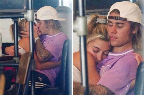 justin bieber can t stop kissing fiancee hailey baldwin as they snuggle up in a cafe in new york
