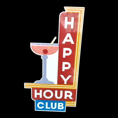 Happy Hour Sign Bar Sign Game Room Signs Garage Man Cave Party Sign