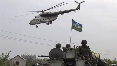 Ukraine Crisis Sloviansk Rebels Down Army Helicopters Bbc News