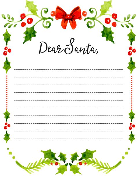 Dear Santa Letter Template Free