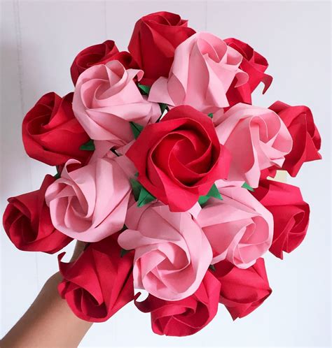 Origami Roses Paper Rose Bouquet Paper Flower Bouquet Etsy