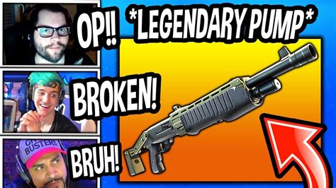 streamers first kills with new legendary pump shotgun spas 12 fortnite epic and funny