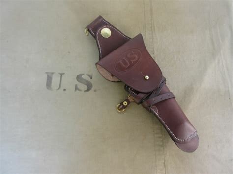 S M1912 Leather Swivel Cavalry Holster Colt M1911 Government 45