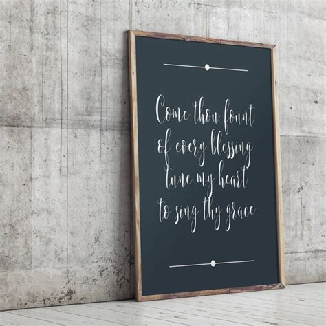 Come Thou Fount Hymn Wall Art Calligraphy Print Christian Etsy