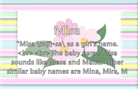 Misa What Does The Girl Name Misa Mean Name Image