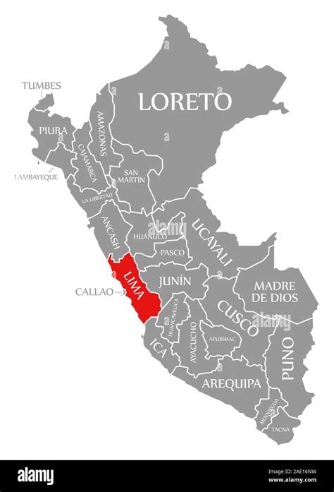 Mapa Peru Por Departamentos Lima Fotografías E Imágenes De Alta