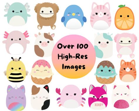 Squishmallows 100 PNG Clipart Images With Transparent Etsy