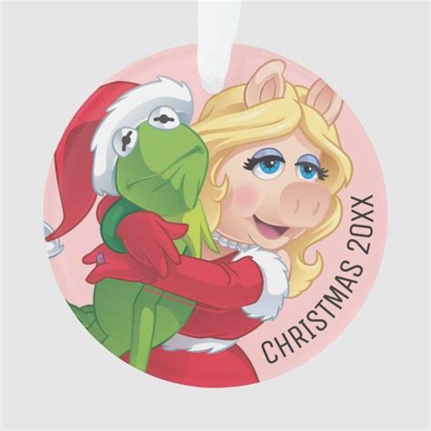 Holiday Kermit And Miss Piggy Ornament Zazzle Kermit And Miss Piggy