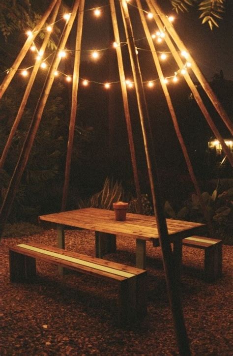 Check spelling or type a new query. String lights and climbing plants around fire pit | Green ...