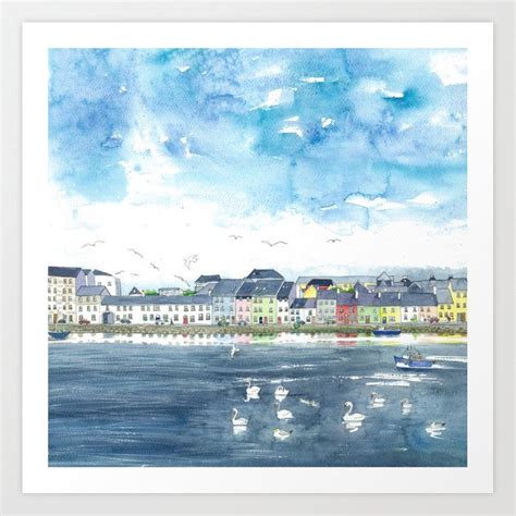 Buy Long Walk Galway Art Print By Roisincure Worldwide Shipping
