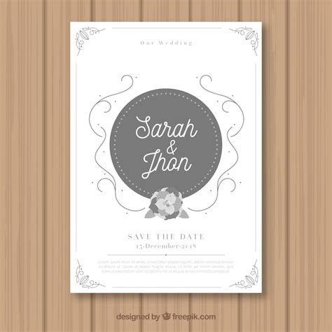 Wedding Card With Elegant Style Free Vector