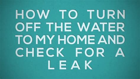 How To Find Out If Have A Slab Leak How To Turn Your Water Off YouTube