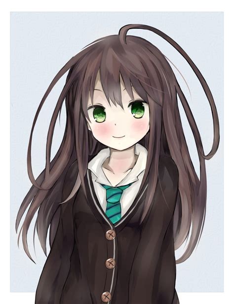 Pin En Mangaanime Girls With Brown Hair And Green Eyes